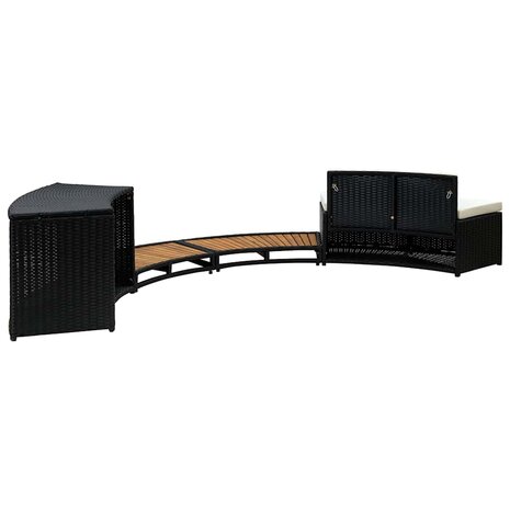Spa-ombouw poly rattan en acaciahout zwart 6