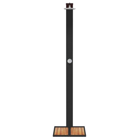 Buitendouche 50x55x224 cm poly rattan en acaciahout zwart 5