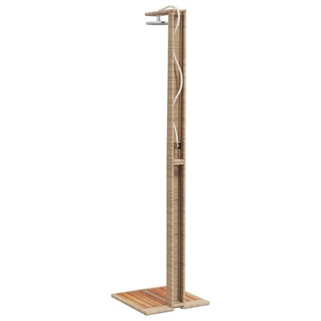 Buitendouche 50x55x224 cm poly rattan en acaciahout beige 7
