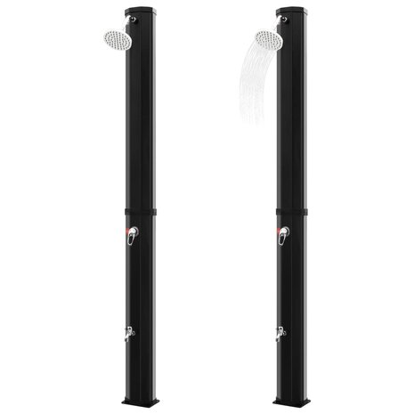 Buitendouche solar met douchekop en kraan 35 L zwart 4