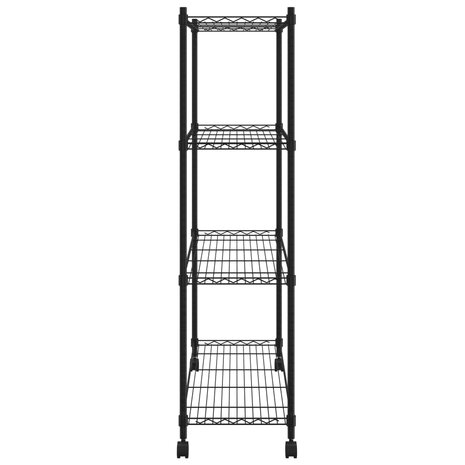 Opbergrek 4-laags met wielen 200 kg 90x35x142 cm zwart 4
