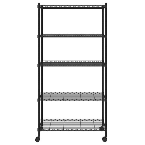 Opbergrek 5-laags met wielen 250 kg 75x35x155 cm zwart 3
