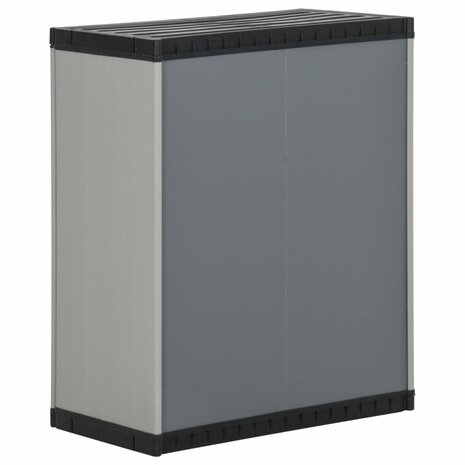 Tuinafvalkast 68x40x85 cm polypropeen grijs en zwart 6