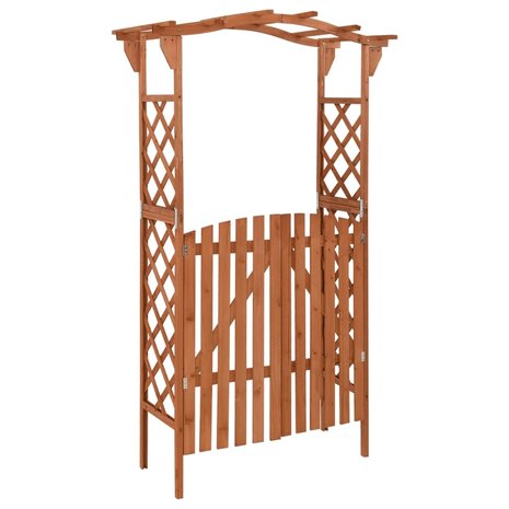 Pergola met poort 116x40x204 cm massief vurenhout 1