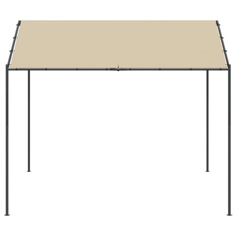 Tuinpaviljoen 3x3 m staal en stof beige 3