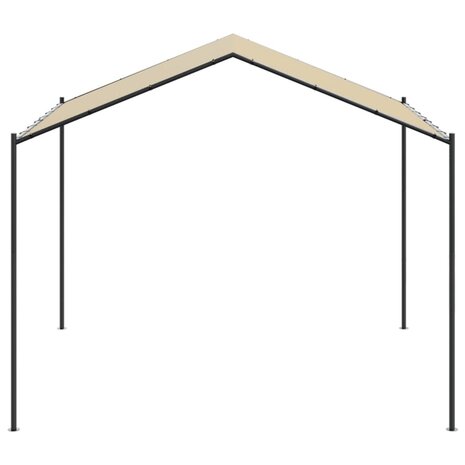 Tuinpaviljoen 3x3 m staal en stof beige 4