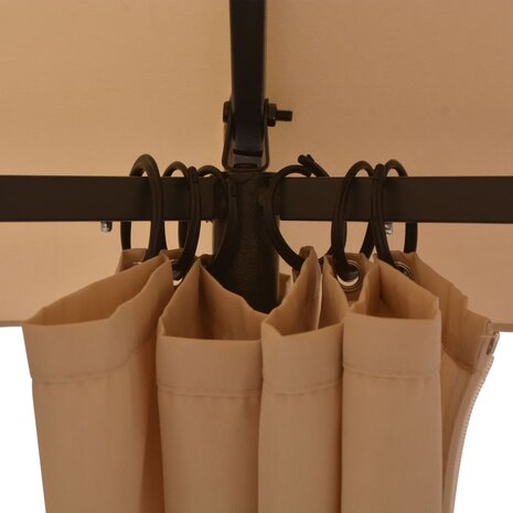 Tuinpaviljoen met gordijnen hexagonaal 360x265 cm 4