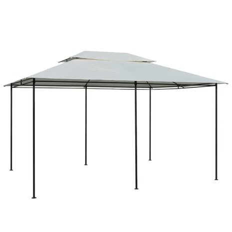 Tuinpaviljoen met gordijnen 4x3 m wit 2