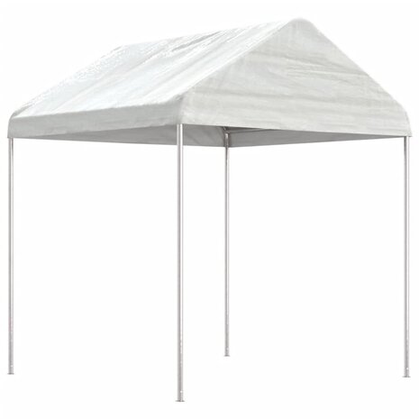 Prieel met dak 4,46x2,28x2,69 m polyetheen wit 2