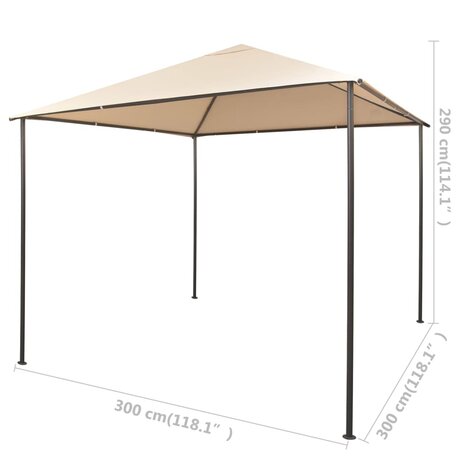 Prieel 3x3 m staal beige 8