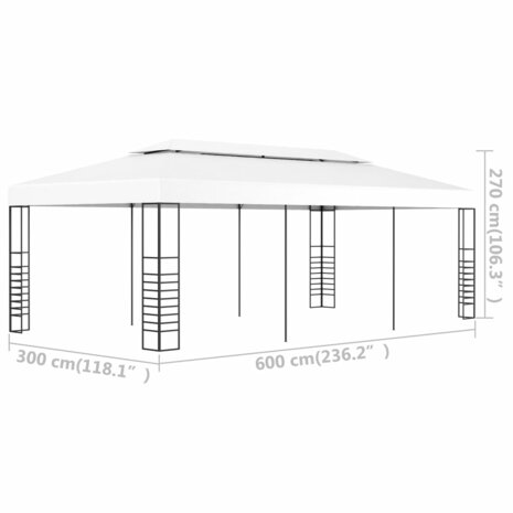 Prieel 6x3 m wit 6