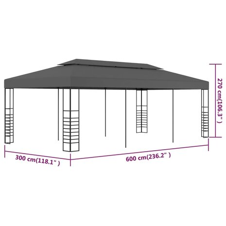 Prieel 3x6 m antraciet 6