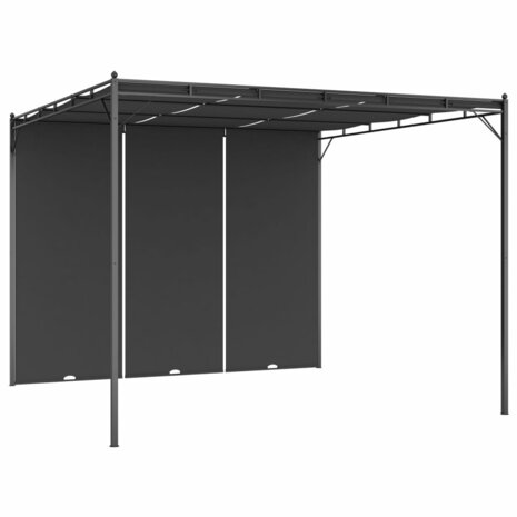 Tuinprieel met zijgordijn 3x3x2,25 m antraciet 1