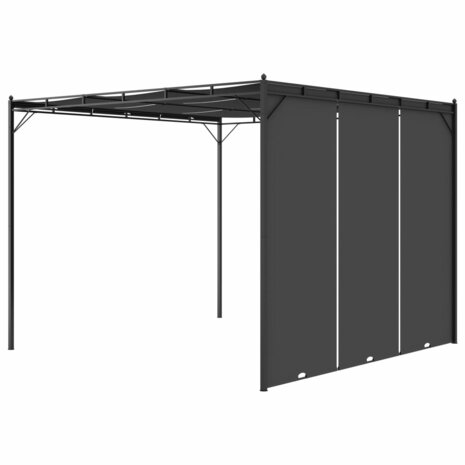 Tuinprieel met zijgordijn 3x3x2,25 m antraciet 4