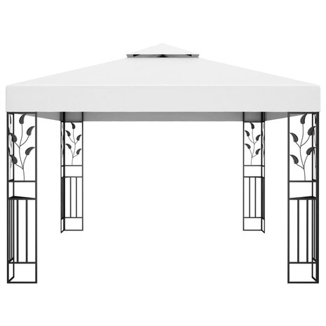 Prieel met dubbel dak 3x4 m wit 2