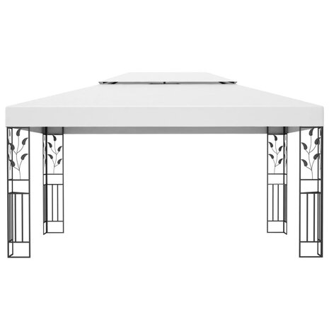 Prieel met dubbel dak 3x4 m wit 3