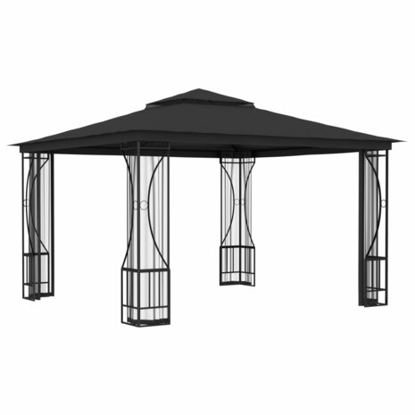 Prieel met netten 300x300x265 cm antracietkleurig 3