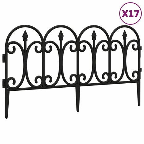 Gazonranden 17 st 10 m polypropeen zwart 2