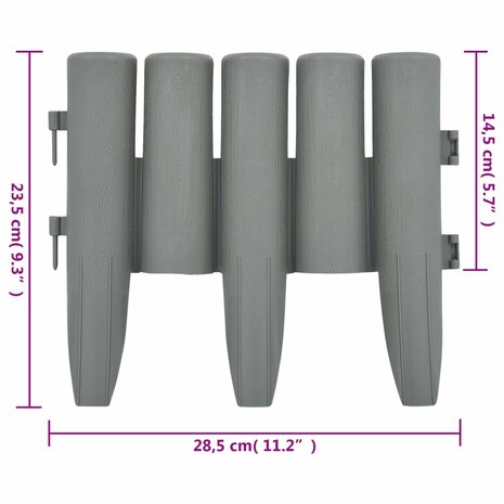 Gazonranden 36 st 10 m PP grijs 7