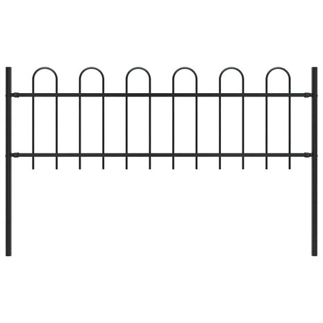 Tuinhek met ronde bovenkant 1,8 m staal zwart 1