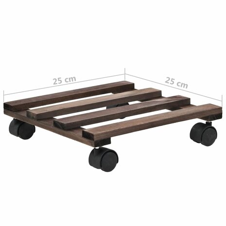 Plantenrollers 4 st 25x25 cm cederhout 6