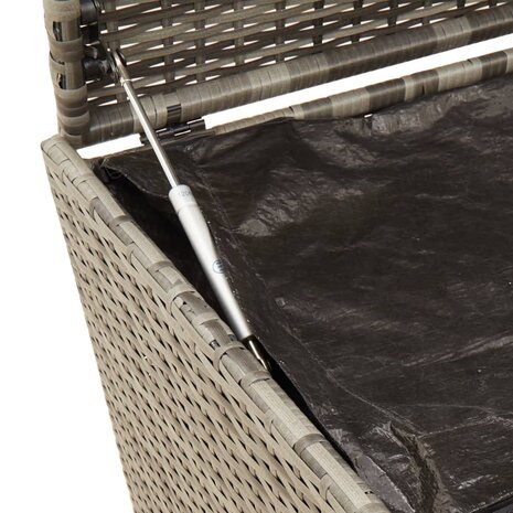 Tuinbox met wielen 190 L poly rattan grijs 8