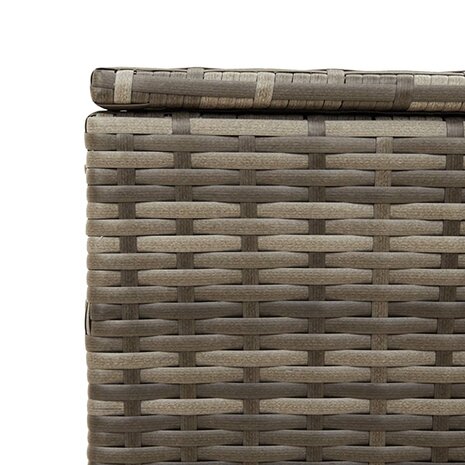 Tuinbox met wielen 190 L poly rattan grijs 9