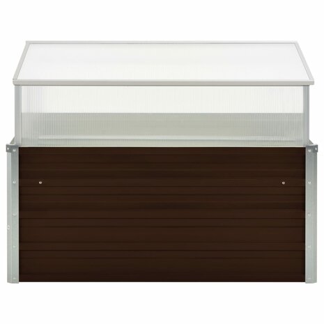 Tuinkas 100x100x85 cm gegalvaniseerd staal bruin 3