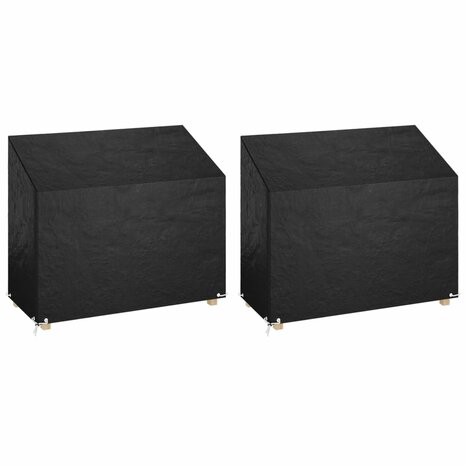 Tuinbankhoezen 2 st 8 oogjes 160x70x70/88 cm polyetheen 1