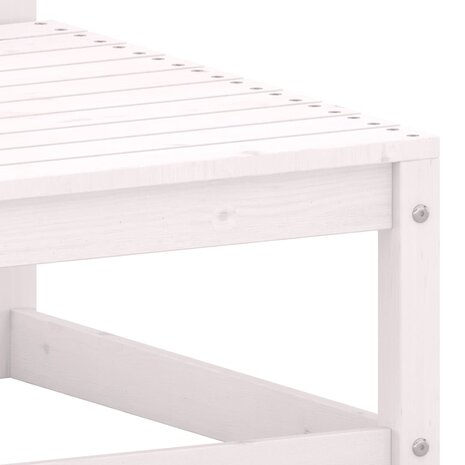 Tuinmiddenbank met antracietkleurige kussens grenenhout wit 6
