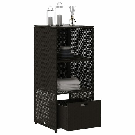 Tuinkast 50x55x115 cm poly rattan zwart 5