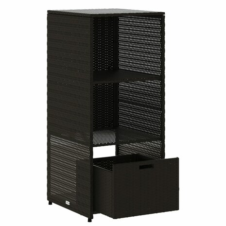 Tuinkast 50x55x115 cm poly rattan zwart 6