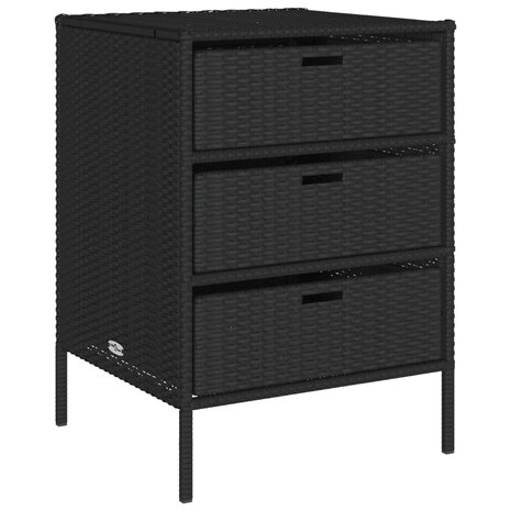 Tuinkast 55x59x80 cm poly rattan zwart 2