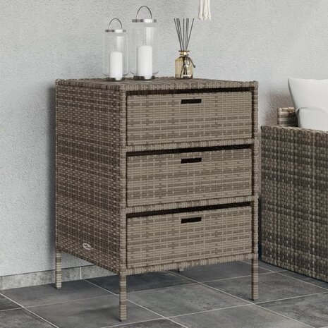 Tuinkast 55x59x80 cm poly rattan grijs 1