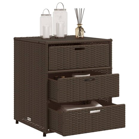 Tuinkast 55x59x69 cm poly rattan bruin 5