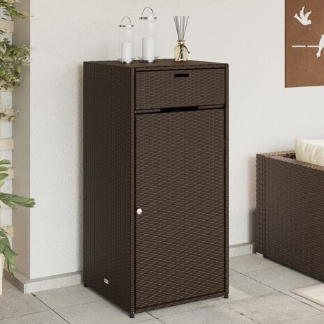 Tuinkast 55x55x111 cm poly rattan bruin 1