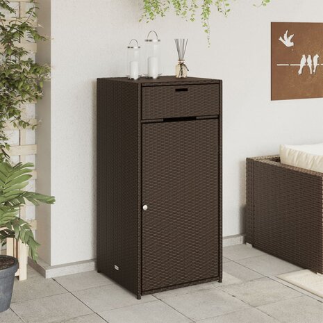 Tuinkast 55x55x111 cm poly rattan bruin 3