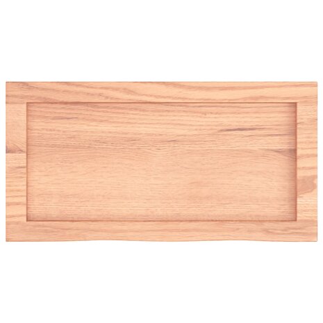Wastafelblad 60x30x(2-6) cm behandeld massief hout lichtbruin 4