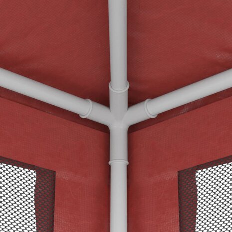 Partytent met 4 mesh zijwanden 3x3 m HDPE rood 6