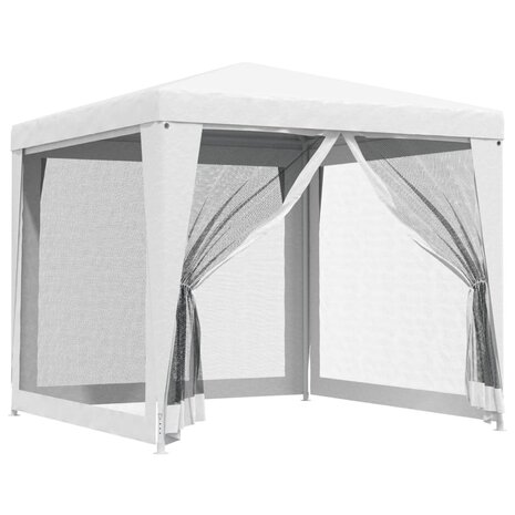Partytent met 4 mesh zijwanden 2,5x2,5 m wit 2