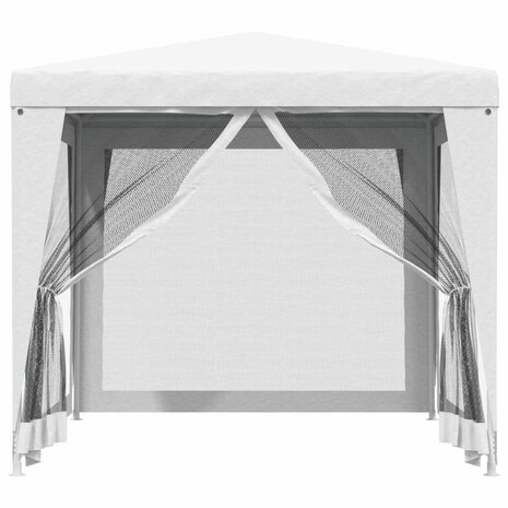 Partytent met 4 mesh zijwanden 2,5x2,5 m wit 3