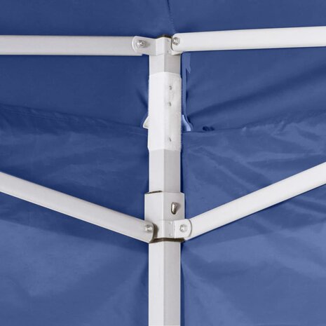 Partytent met 4 zijwanden inklapbaar 2x2 m staal blauw 5