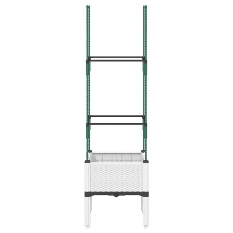Plantenbak met latwerk 40x40x142,5 cm polypropeen wit 3