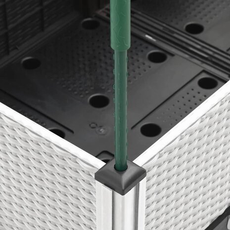 Plantenbak met latwerk 40x40x142,5 cm polypropeen wit 6