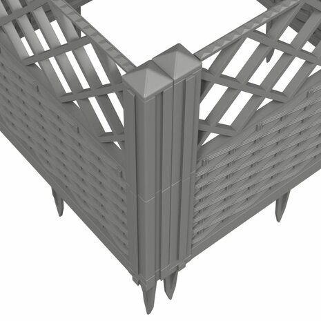 Plantenbak met pinnen 43,5x43,5x43,5 cm polypropeen lichtgrijs 7