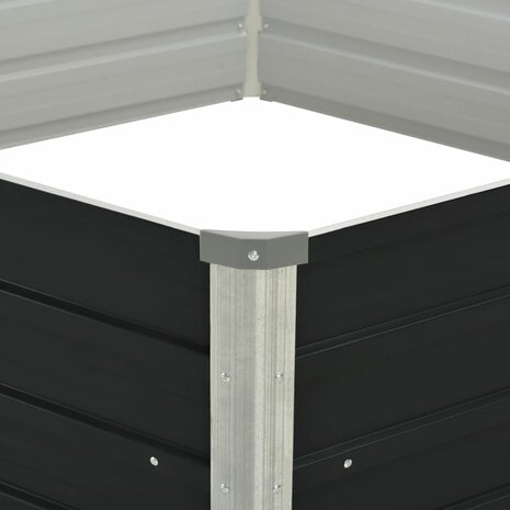 Plantenbak verhoogd 129x129x45cm gegalvaniseerd staal antraciet 4