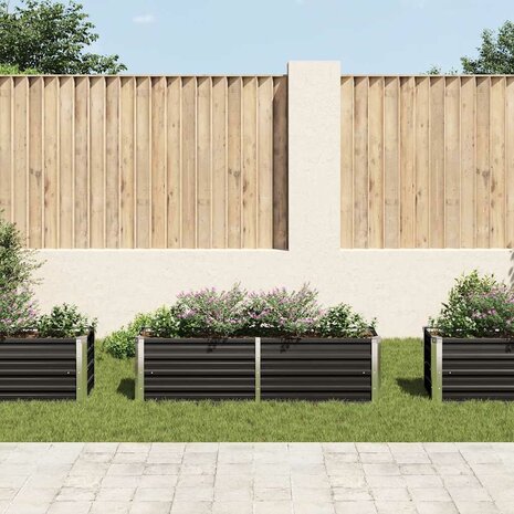 Plantenbak verhoogd 160x40x45 cm gegalvaniseerd staal antraciet 3