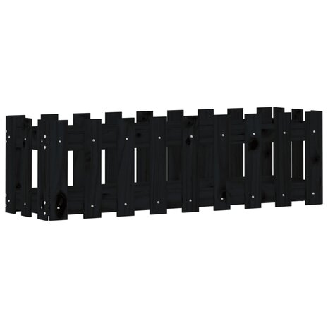 Plantenbak verhoogd hekontwerp 100x30x30 cm grenenhout zwart 2