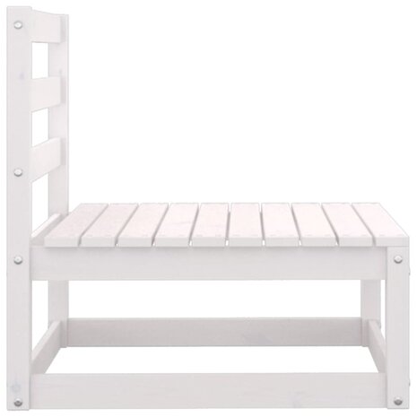 3-delige Loungeset met kussens massief grenenhout wit 4