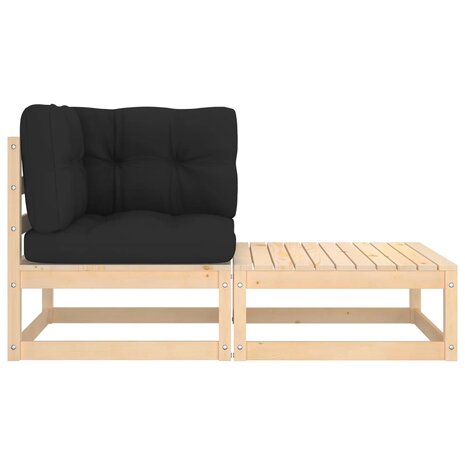 2-delige Loungeset met kussens massief grenenhout 2